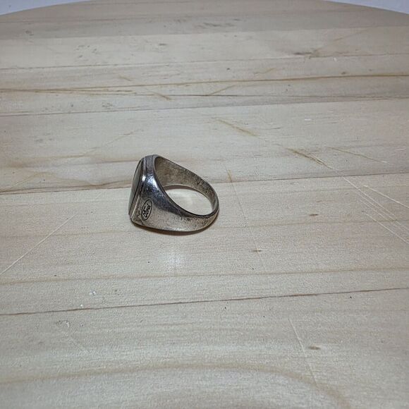 Ford Motors 30th Anniversary Sterling Silver Onyx Award Signet Ring Size 11 16G - Picture 3 of 9